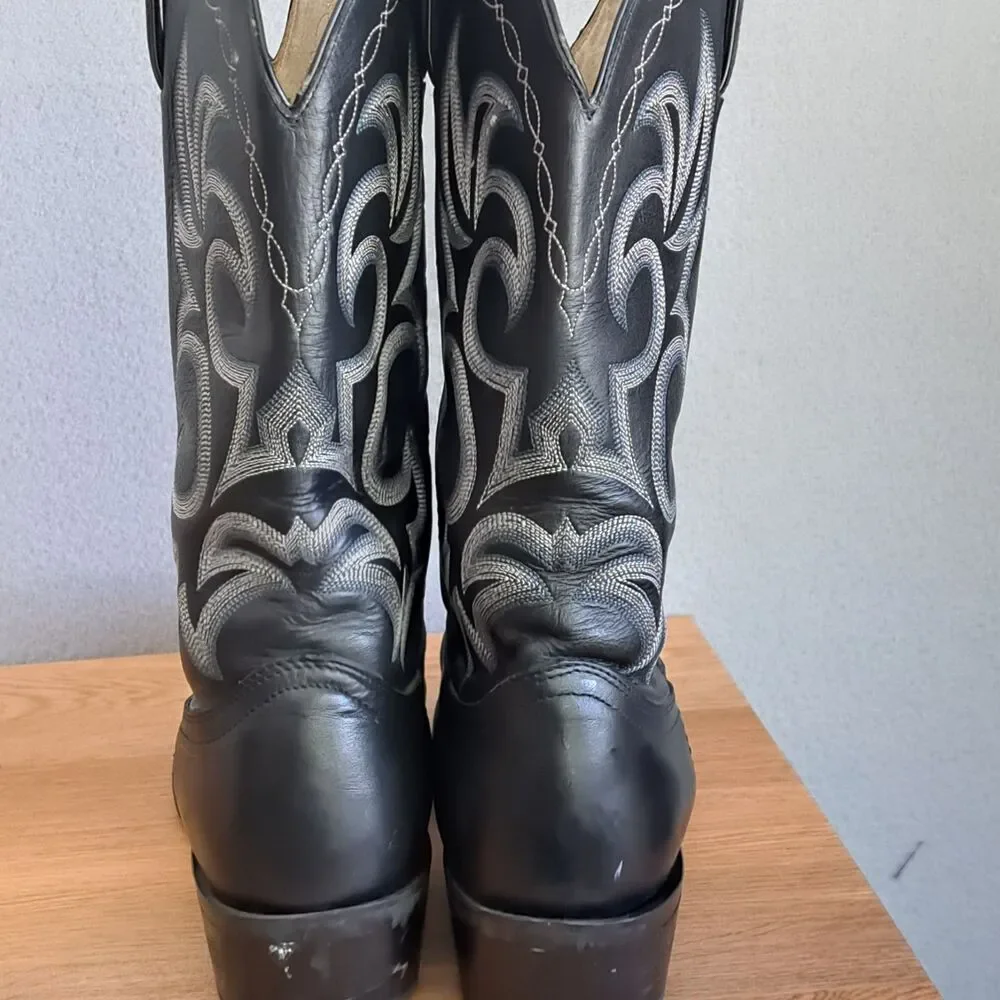 Durango Men’s 10.5 EE Extra Wide Shyloh Black Leather Embroidered Cowboy Boots